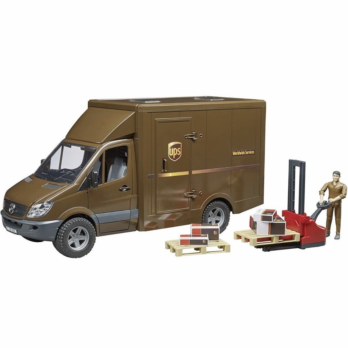 Bruder MB Sprinter UPS Truck with Manually Operated Pallet Jack